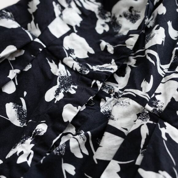 Jason Wu x RTR Black White Floral Collared 100% Cotton Dress - Picture 5 of 6